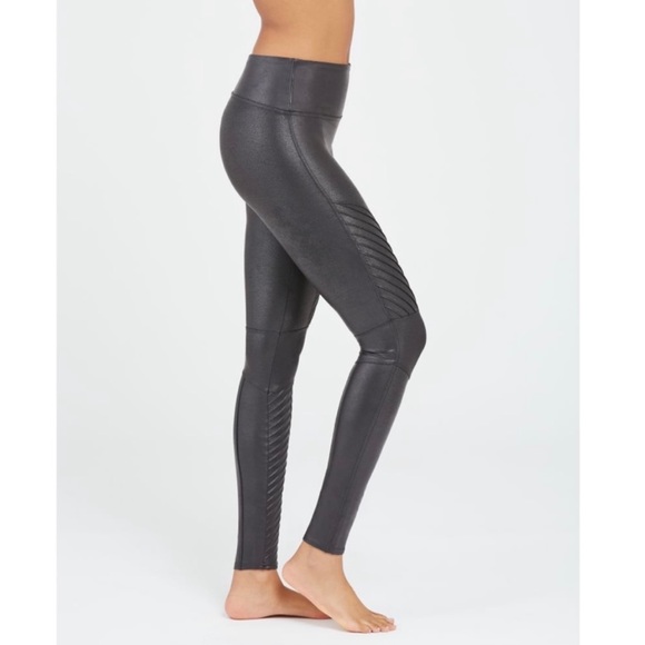 Spanx Faux Leather Moto Leggings 